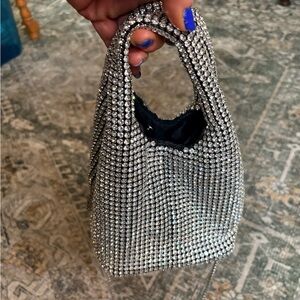 Elegant Silver Rhinestone Handbag